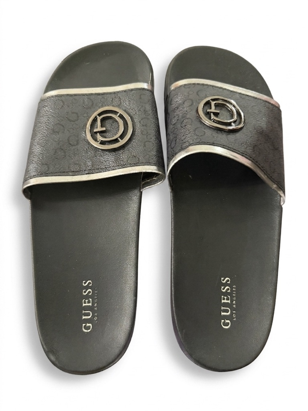 GUESS Women's Classic Logo Slide Sandals - Stylish Slip-On Pool Sliders